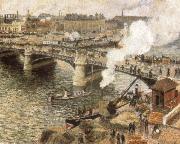 Camille Pissarro Pont Boiedieu in Rouen in a Drizzle Spain oil painting artist